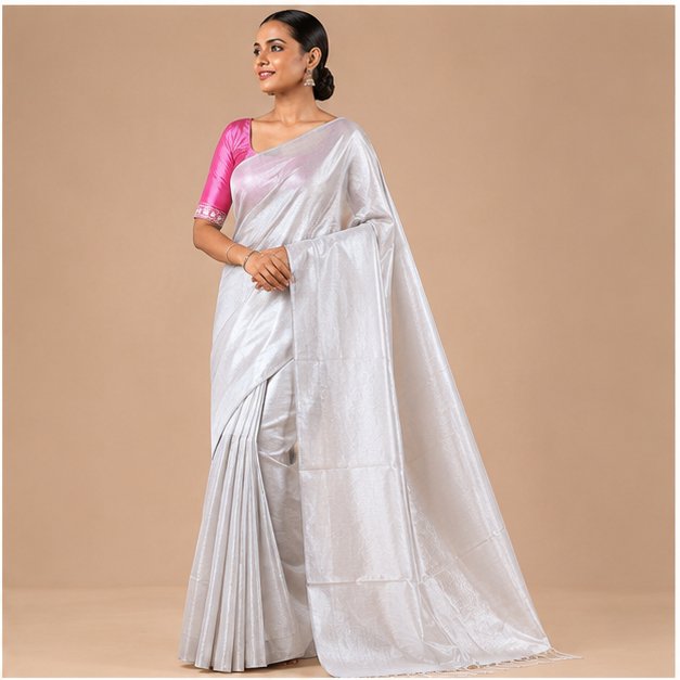 TISSUE COTTON SAREE - View 26