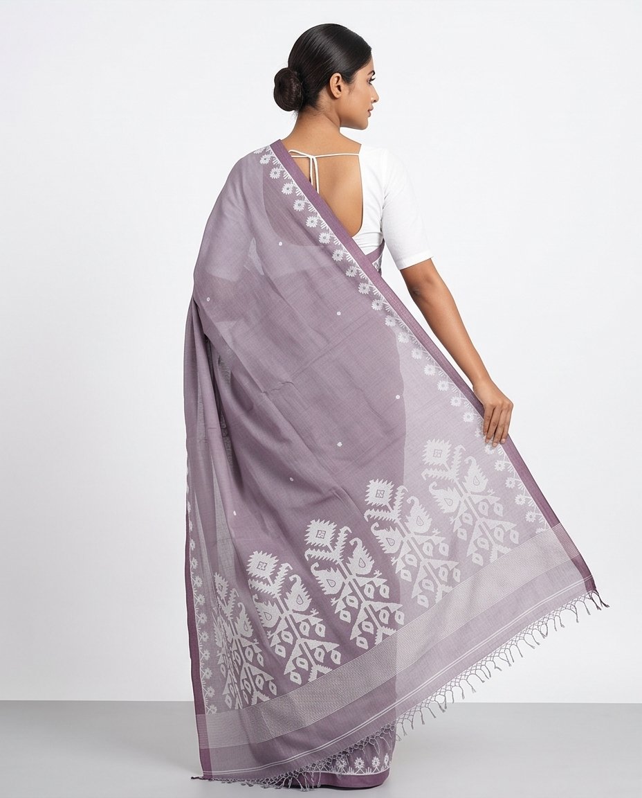COTTON HANDWOVEN JAMDANI SAREE - View 2
