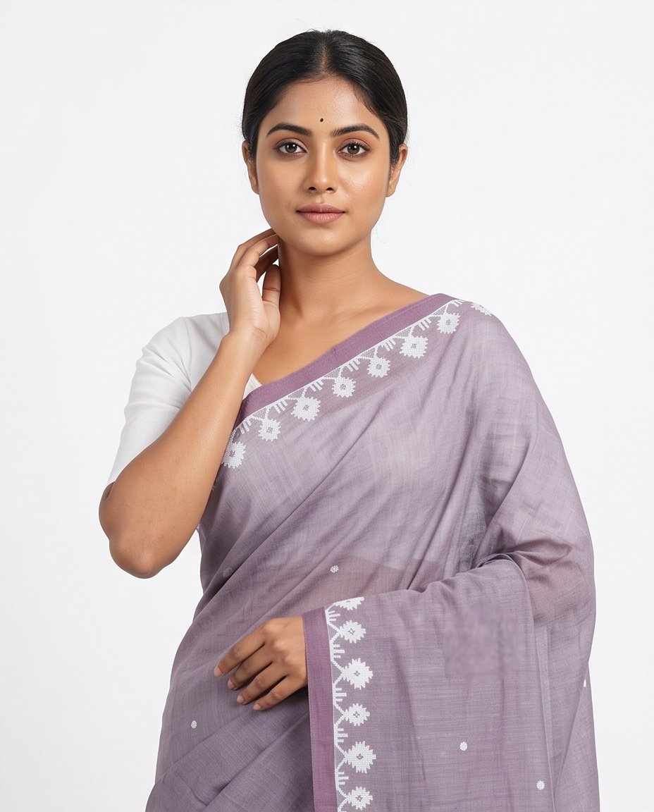 COTTON HANDWOVEN JAMDANI SAREE - View 3