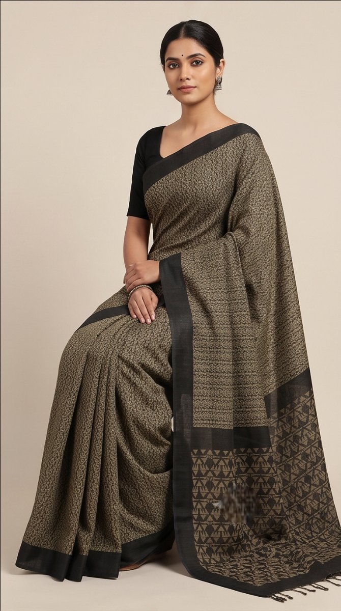 COTTON REVERSABLE HANDWOVEN SAREE - View 3