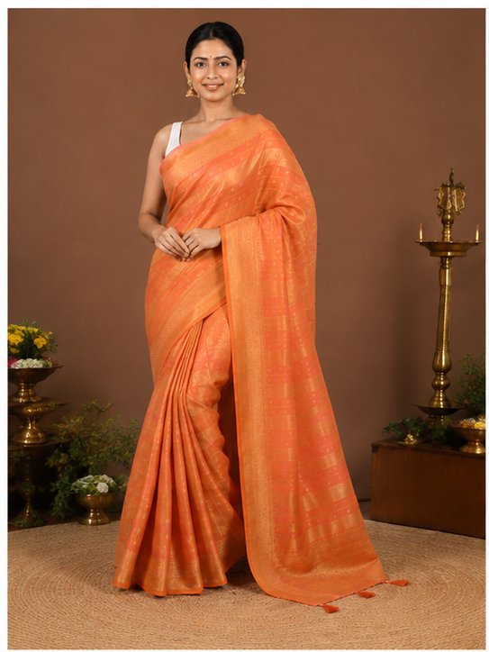 ZARI WORK SILK SAREE - View 4