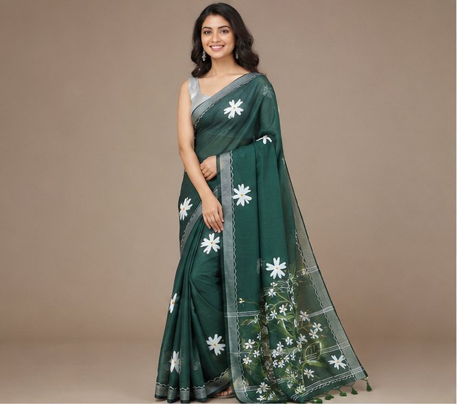 SHIULI HAND PAINT SAREE - View 10