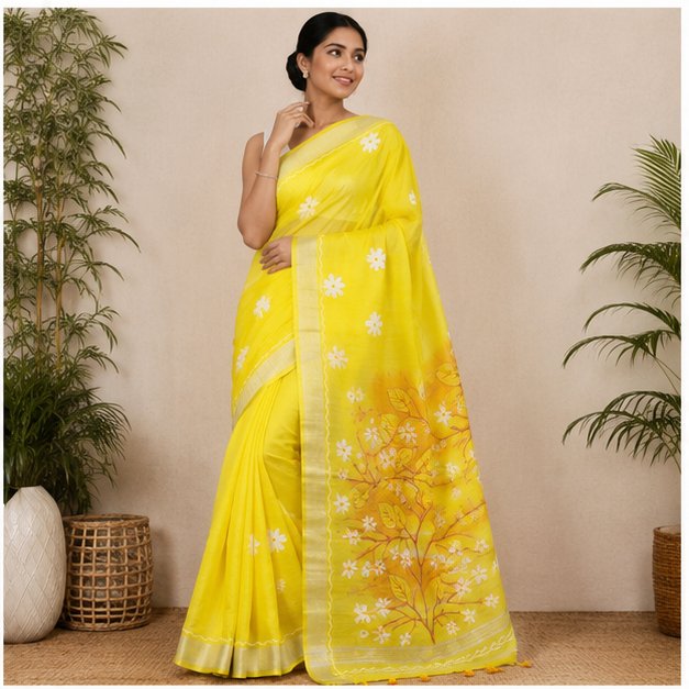 SHIULI HAND PAINT SAREE - View 13