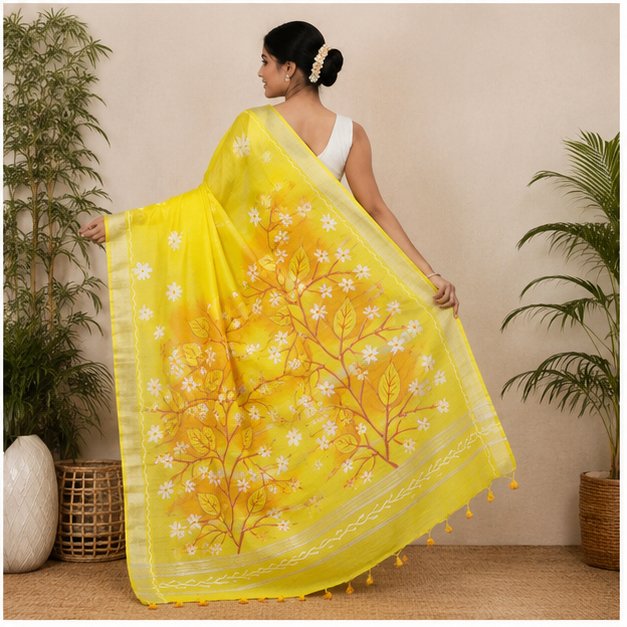 SHIULI HAND PAINT SAREE - View 15