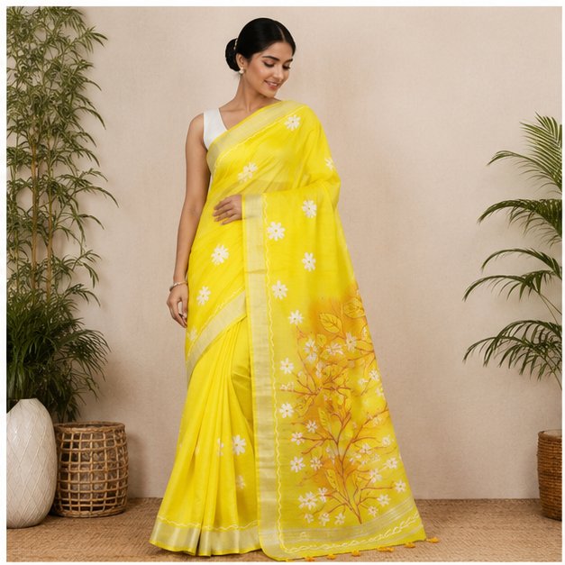 SHIULI HAND PAINT SAREE - View 16