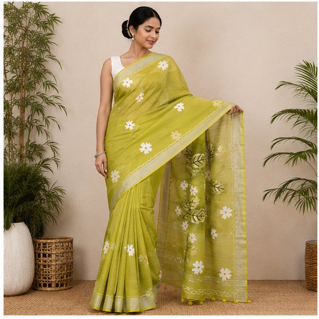 SHIULI HAND PAINT SAREE - View 17