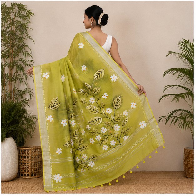 SHIULI HAND PAINT SAREE - View 18