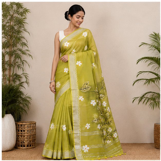 SHIULI HAND PAINT SAREE - View 19