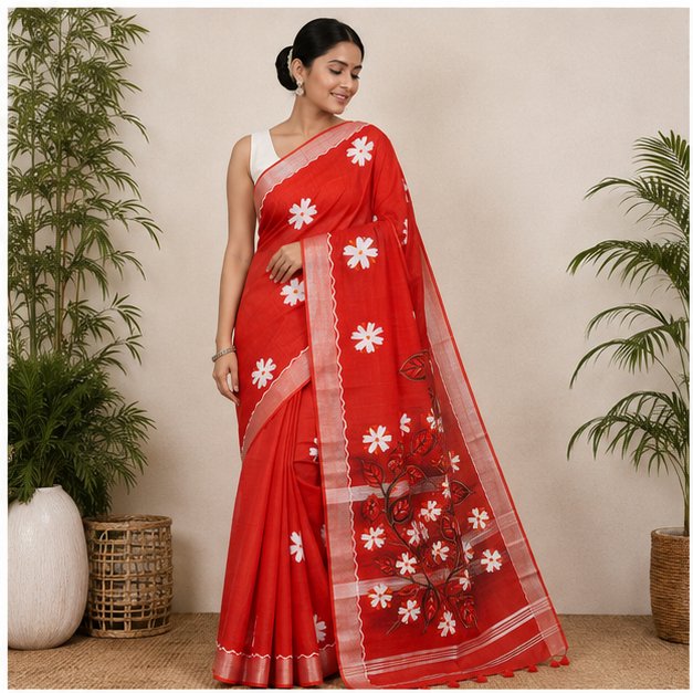 SHIULI HAND PAINT SAREE - View 23
