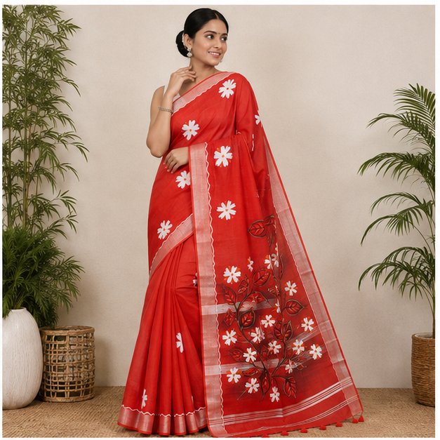 SHIULI HAND PAINT SAREE - View 24