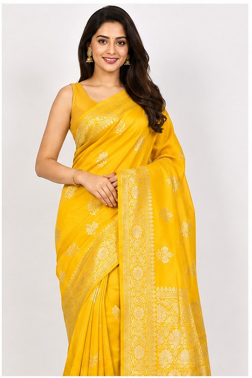 BANARASI WORK MUNGA ZARI BUTTA SAREE - View 2