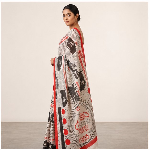 MOLMOL NEWS PAPER SAREE - View 3