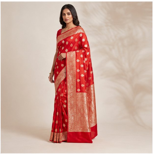 BANARASI WORK CHINIYA BUTTA SAREE - View 3