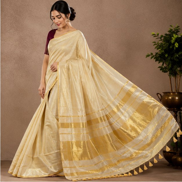 TISSUE RAAGA ZARI ANCHAL SAREE