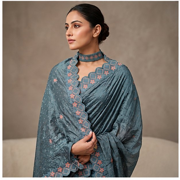 STONE WORK SAREE - View 10