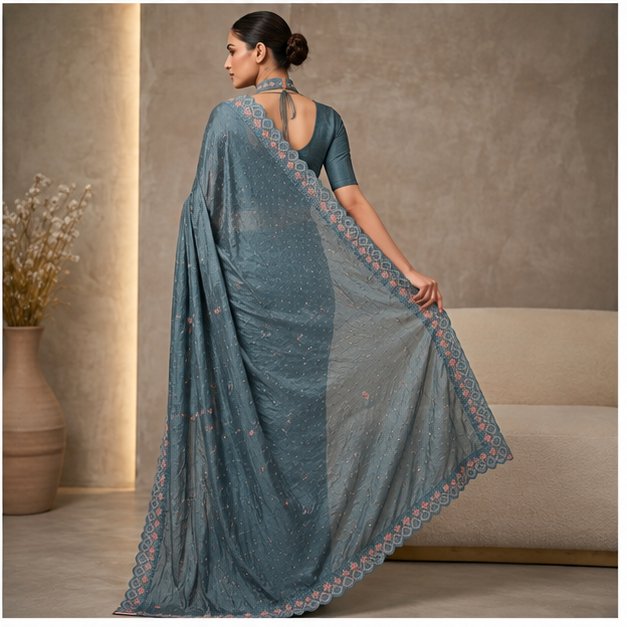STONE WORK SAREE - View 11