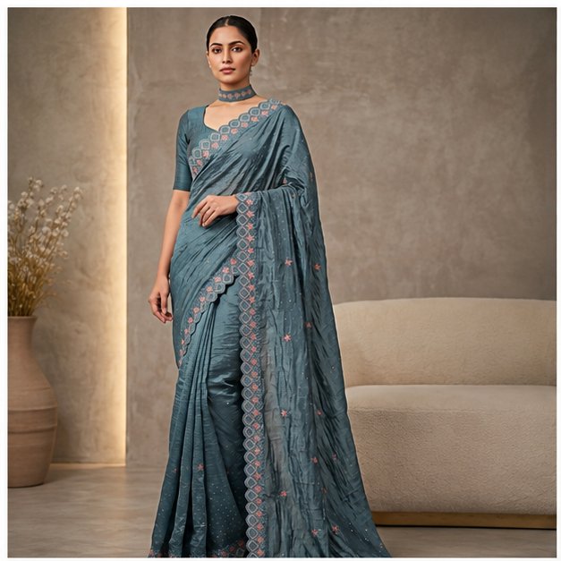 STONE WORK SAREE - View 12