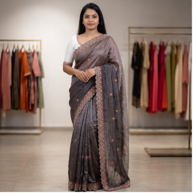 STONE WORK SAREE - View 14