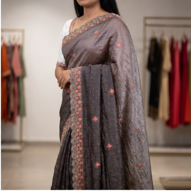 STONE WORK SAREE - View 15