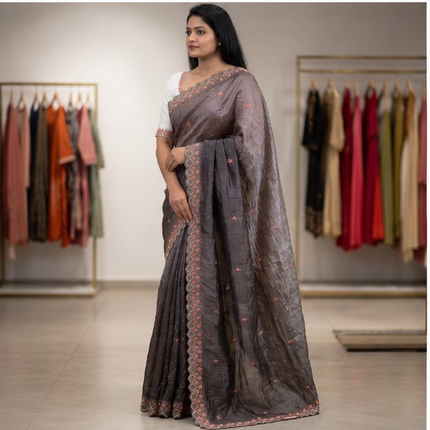 STONE WORK SAREE - View 16