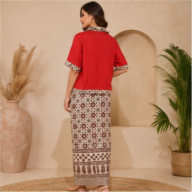 MODAL PENCIL SKIRT TOP SET - View 3