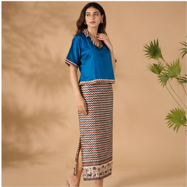 MODAL PENCIL SKIRT TOP SET - View 11