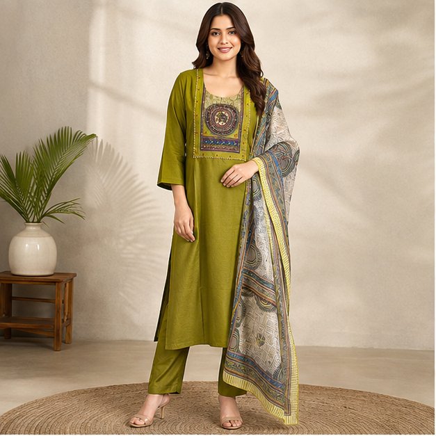 KURTI PANT DOPATTA SET - View 3