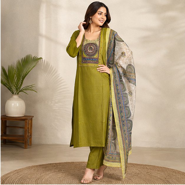 KURTI PANT DOPATTA SET - View 4