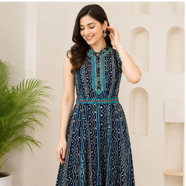 NAVY BLUE DRESS - View 2