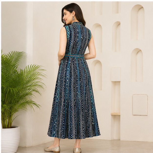 NAVY BLUE DRESS - View 3