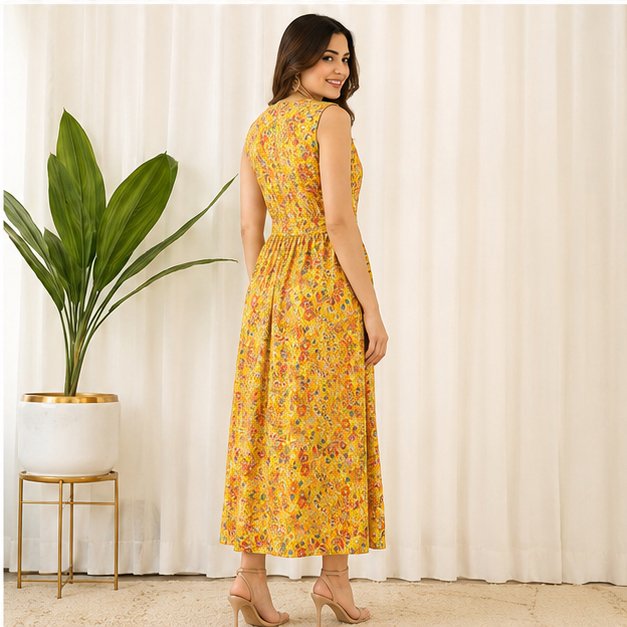 A LINE DRESS WITH BELT - View 3