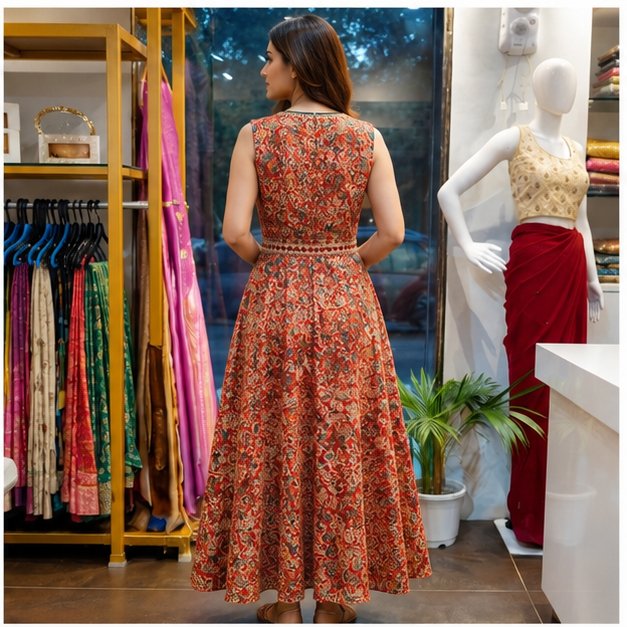 A LINE DRESS WITH BELT - View 7
