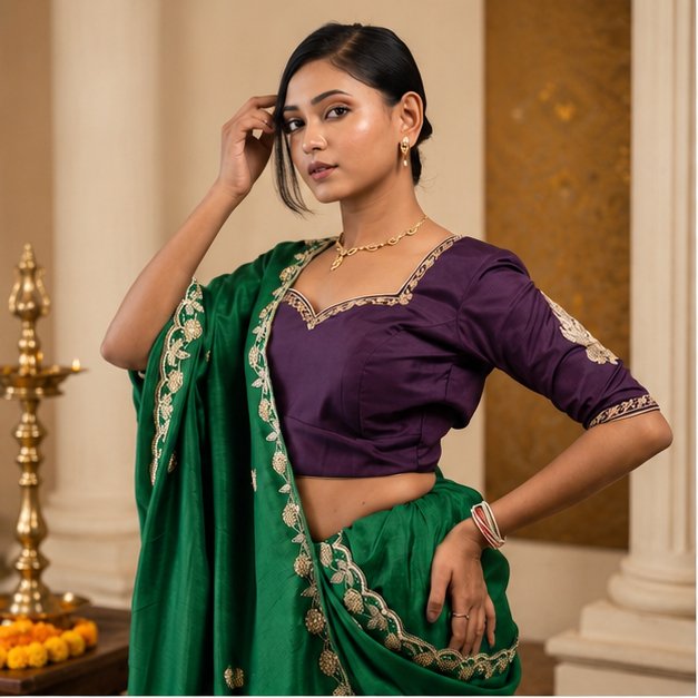ShreEs EMBROIDERED DESIGNER SAREE - View 3
