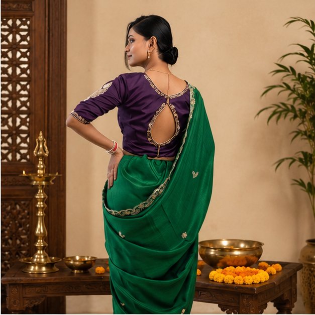 ShreEs EMBROIDERED DESIGNER SAREE - View 4