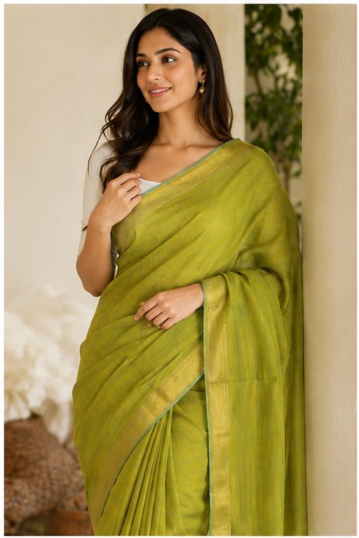 MANGALGIRI / NIZAM BORDER COTTON SAREE - View 45