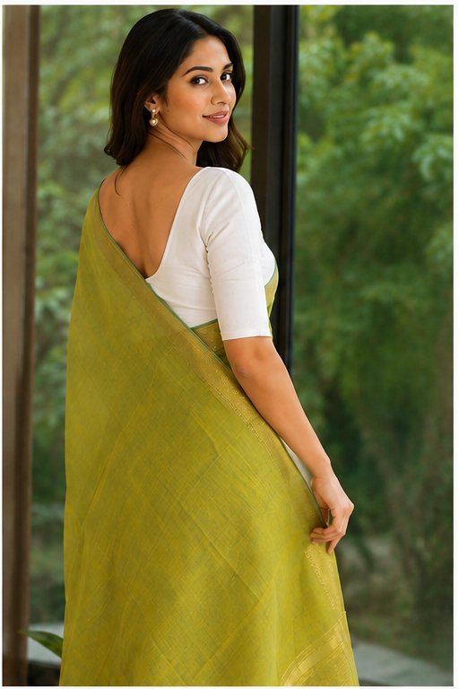 MANGALGIRI / NIZAM BORDER COTTON SAREE - View 46