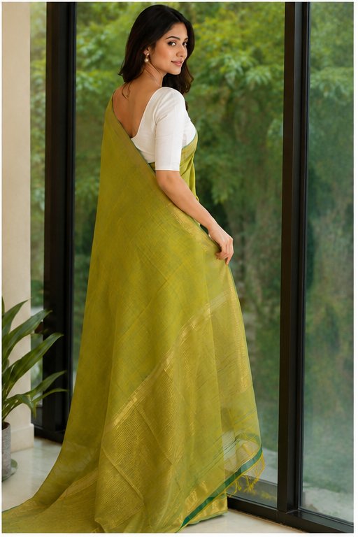 MANGALGIRI / NIZAM BORDER COTTON SAREE - View 48