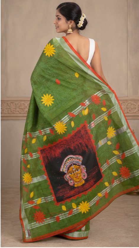 DESIGNER BATIK POSTER ON COTTON SAREE - View 2