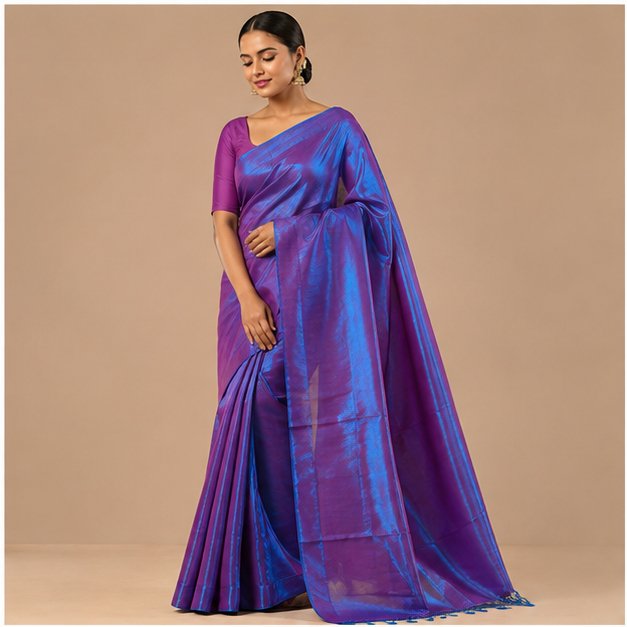 TISSUE COTTON SAREE - View 20