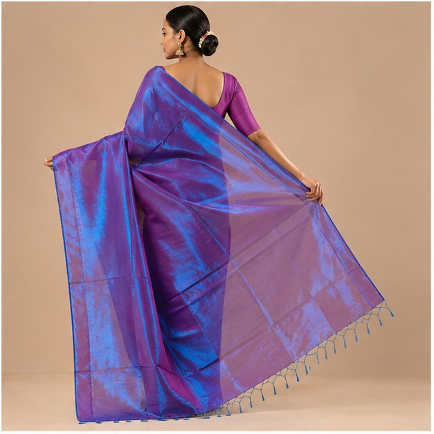 TISSUE COTTON SAREE - View 18