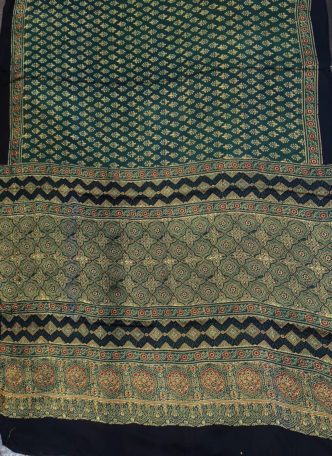 MODAL AJRAKH BLOCK PRINT SAREE(6) - View 5