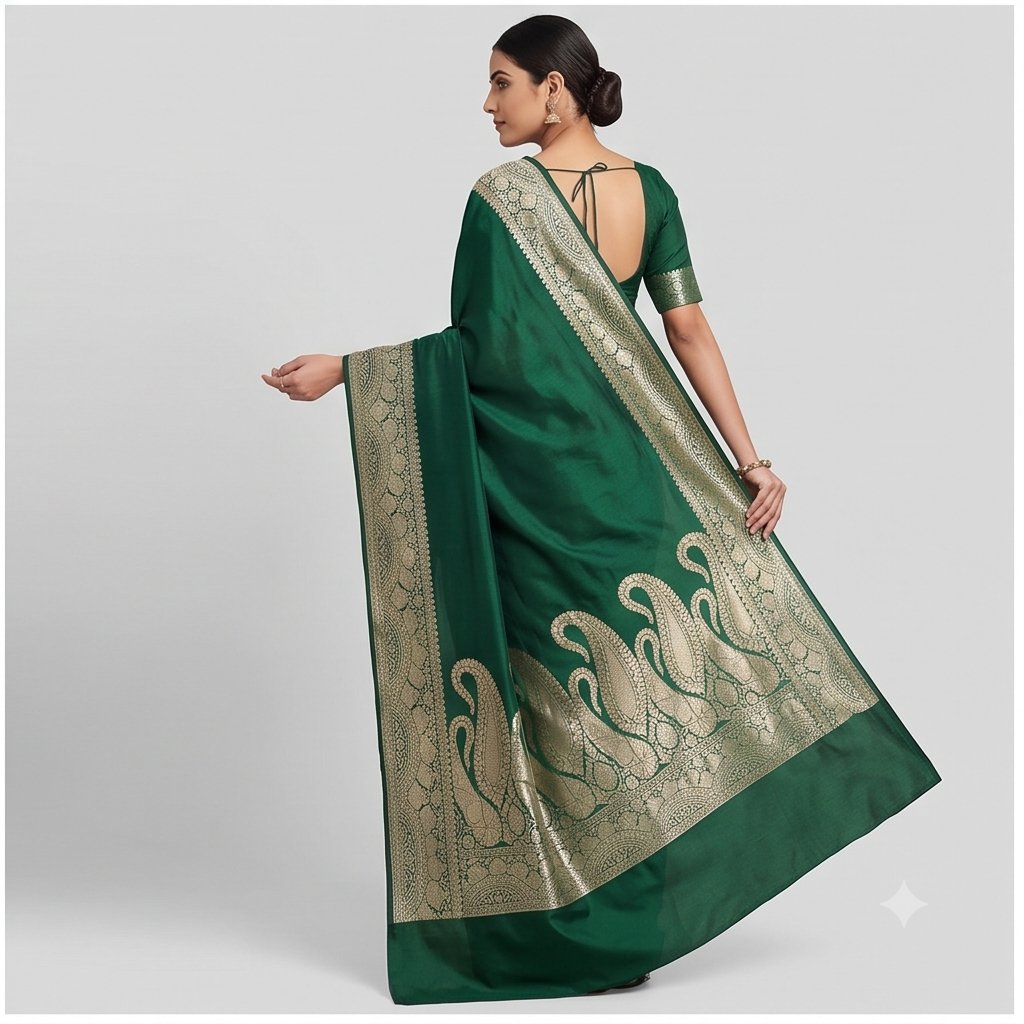 BANARASI WORK SEMI SILK BUTTA SAREE - View 2