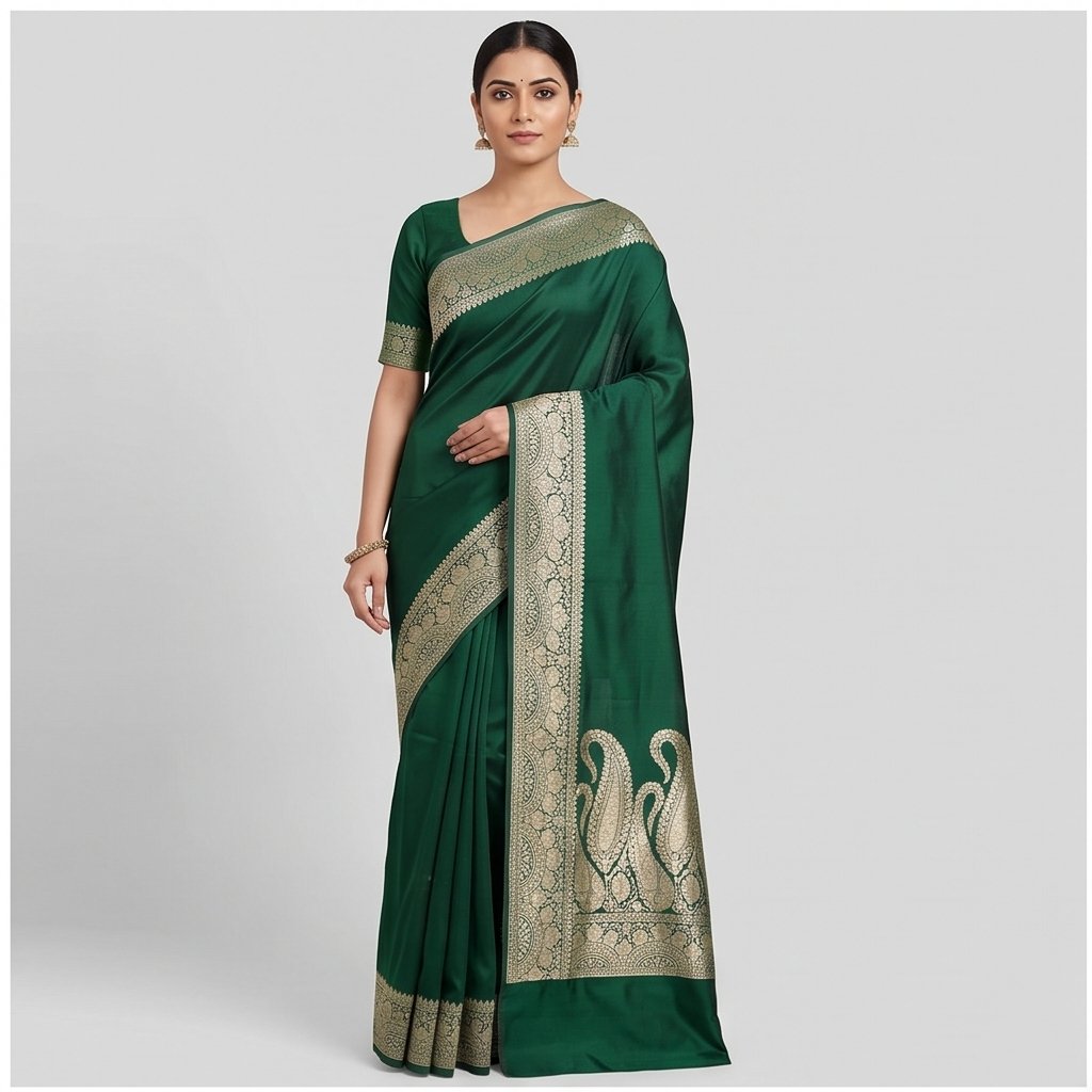 BANARASI WORK SEMI SILK BUTTA SAREE - View 4