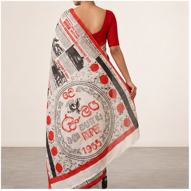 MOLMOL NEWS PAPER SAREE - View 2