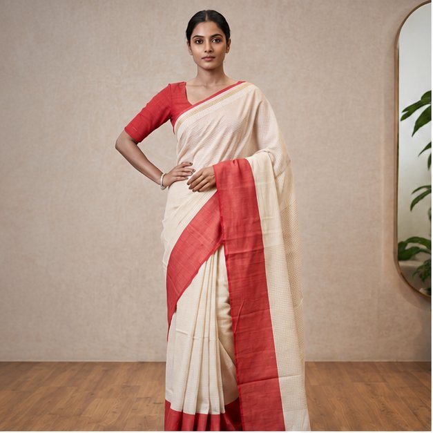 COTTON CHECK TANGAIL HANDWOVEN SAREE