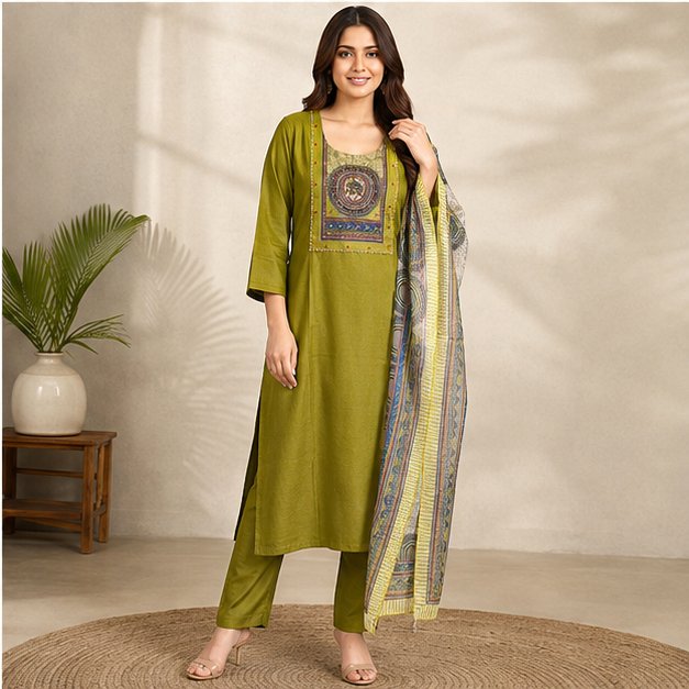 KURTI PANT DOPATTA SET