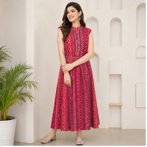 MAROON - RED FROCK DRESS