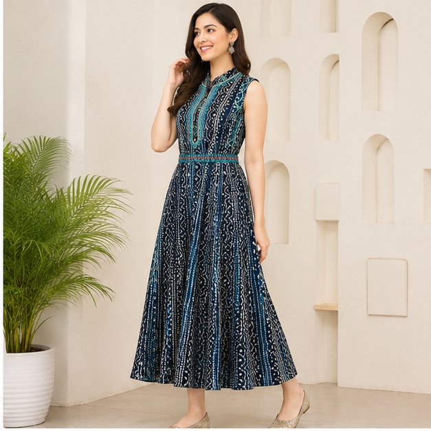 NAVY BLUE DRESS - View 4