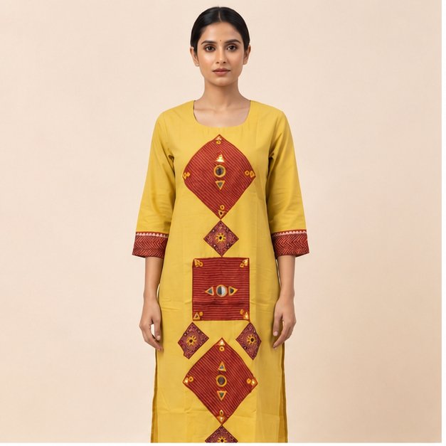 MIRROR WORK KURTI - View 5
