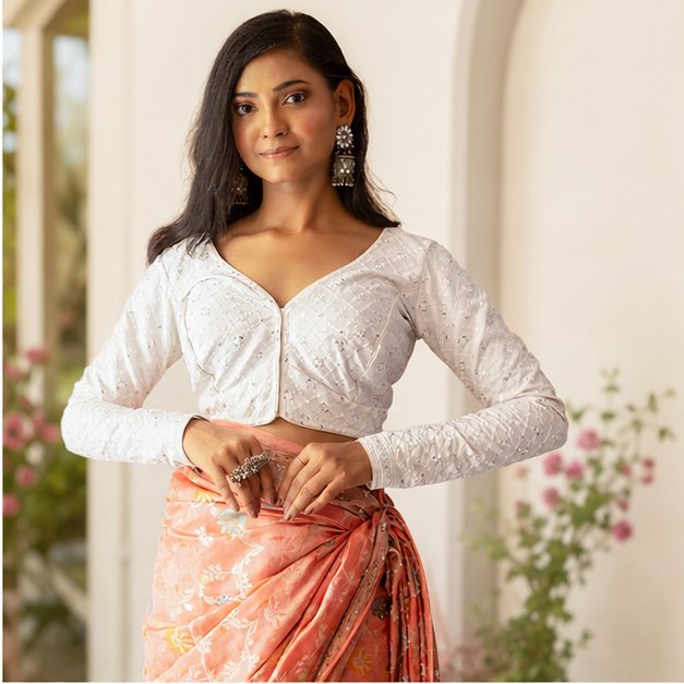 BANARASI HAND WOVEN SAREE WITH HAND EMBROIDERY WORK - View 4